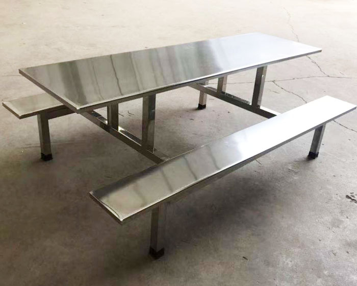 全不锈钢条凳餐桌