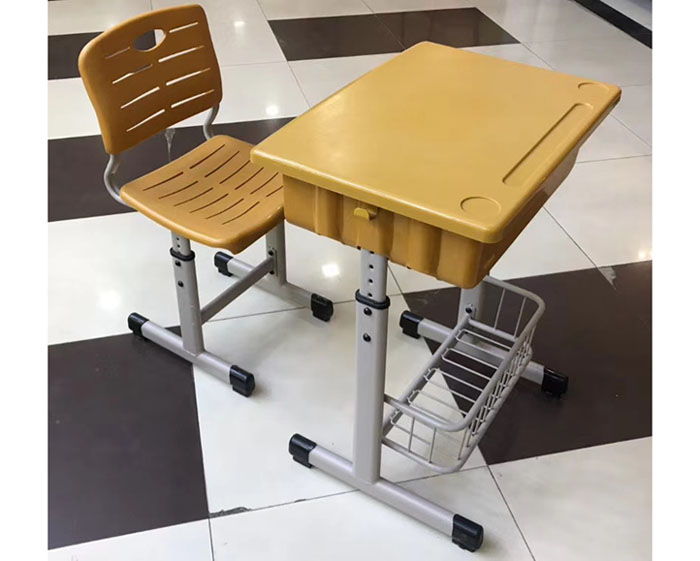 YM-635 单人升降塑钢课桌椅